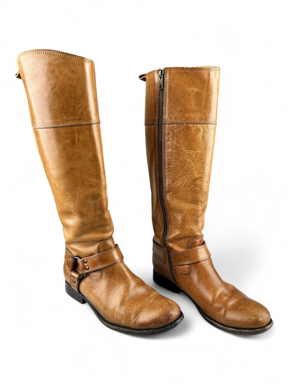 Frye Harness Zip Tall Leather Boots Women's Sz 7